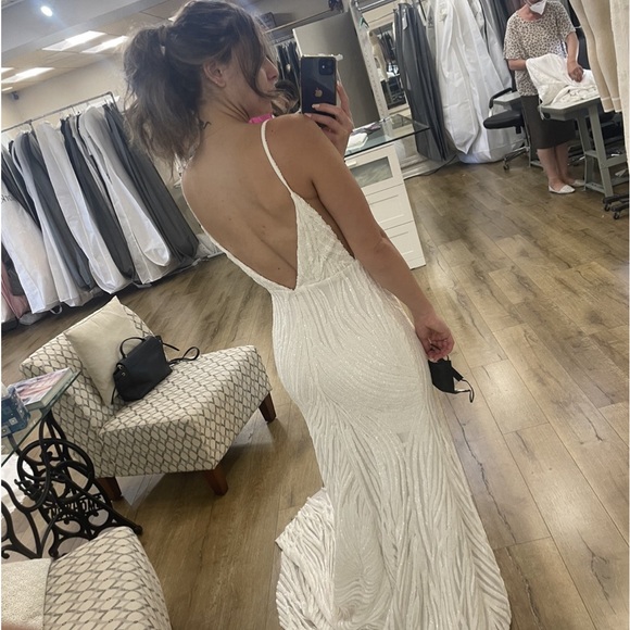 Alyssa Kristin Hadley x Natalie CUSTOM WEDDING DRESS GORGEOUS GLAM size 4 - Picture 7 of 9